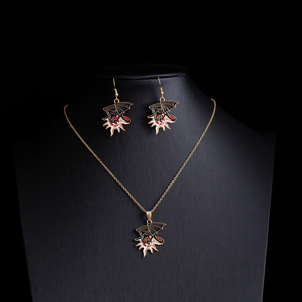 Wholesale Gothic Punk  Earring Necklace Set