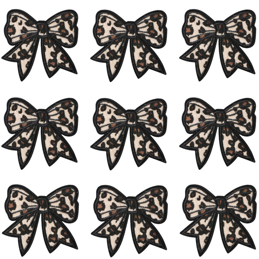 Wholesale Leopard Print Embroidered Patches Heart And Star Motif Applique For Clothing Bags Stylish DIY Decoration Gift