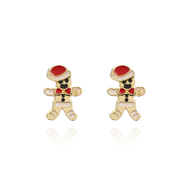 Wholesale Christmas snowflake candy bell reindeer earrings