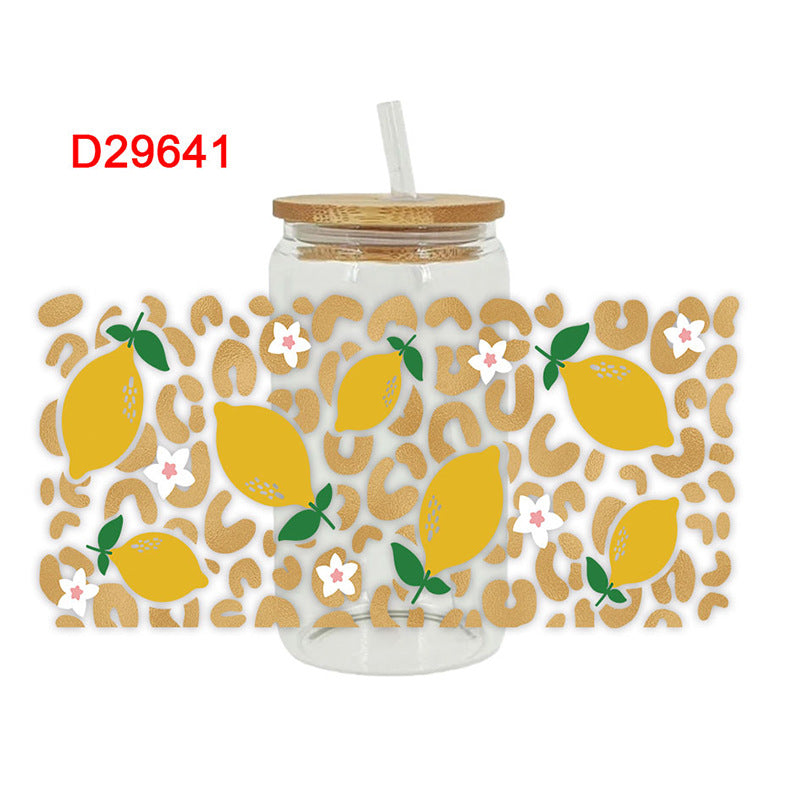 Wholesale Colorful Fruits 16oz Cup UV DTF Wrap