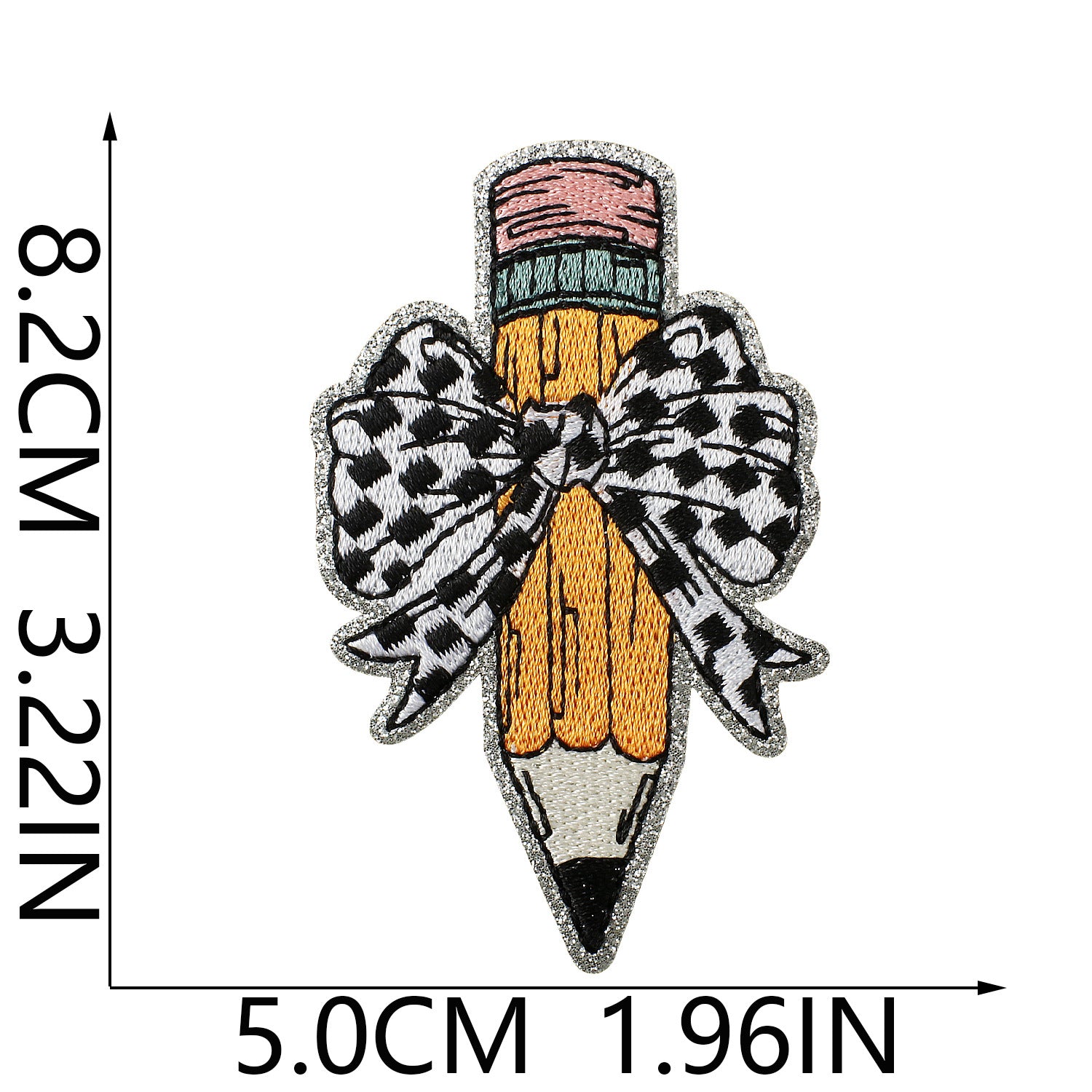 Wholesale Bow Pencil Theme Iron On Embroidery Patch Decorative Casual Clothing Accessory