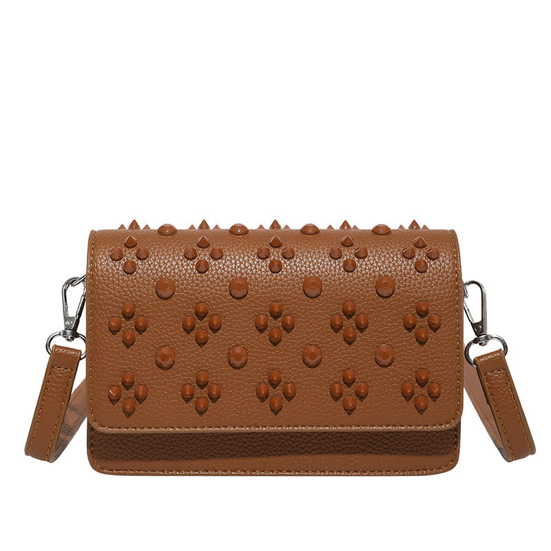 Wholesale Leather  Rivet bag trendy women' s personalized design small square bag