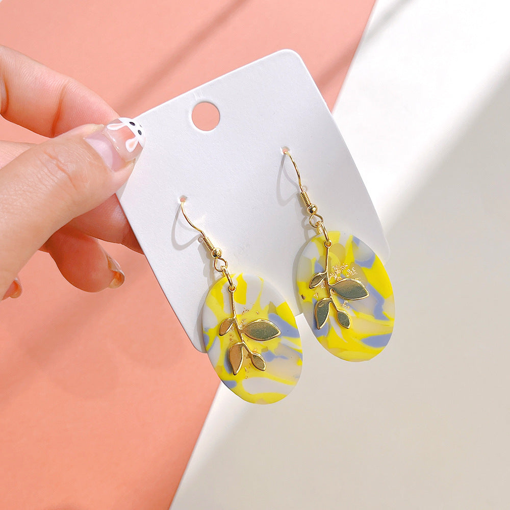 Wholesale Starry Sky sy Soft Ceramic Geometric Splicing Earrings