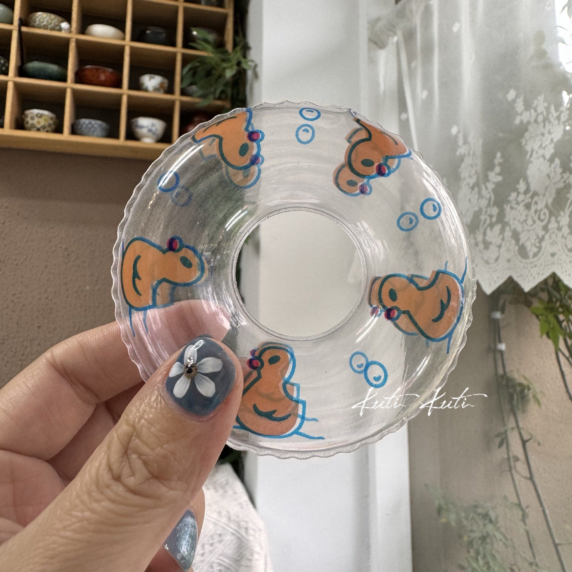 Wholesale Cute Duck Donut Swim Ring For Baby Water Play Soft Rubber Toy