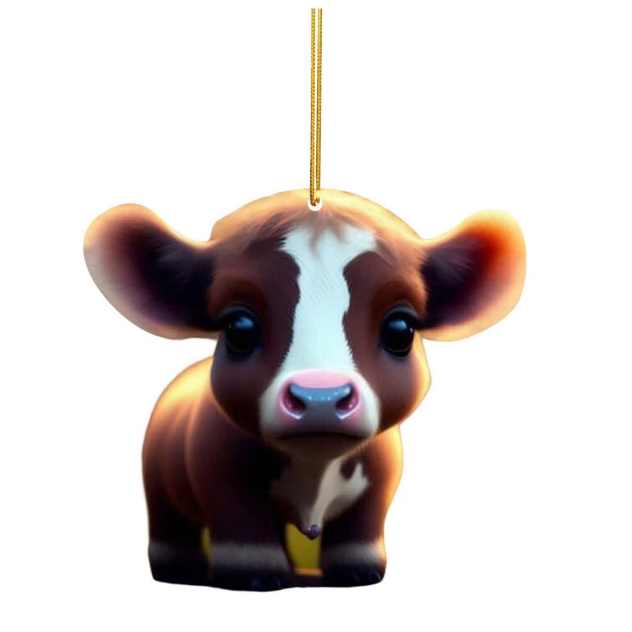 Wholesale Cute Cartoon Cattle Christmas Tree Decorations Acrylic Decorations