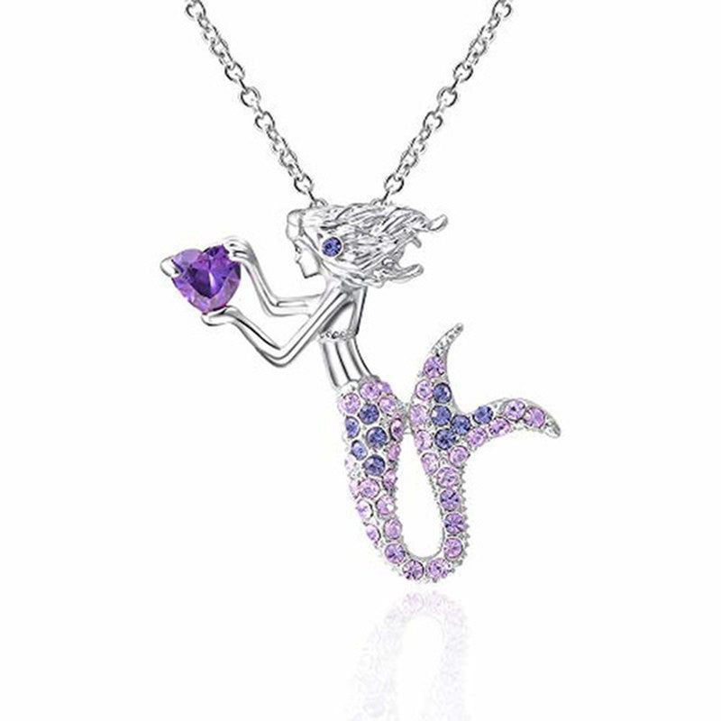 Wholesale Mermaid Heart Necklace Design Pendant Jewelry