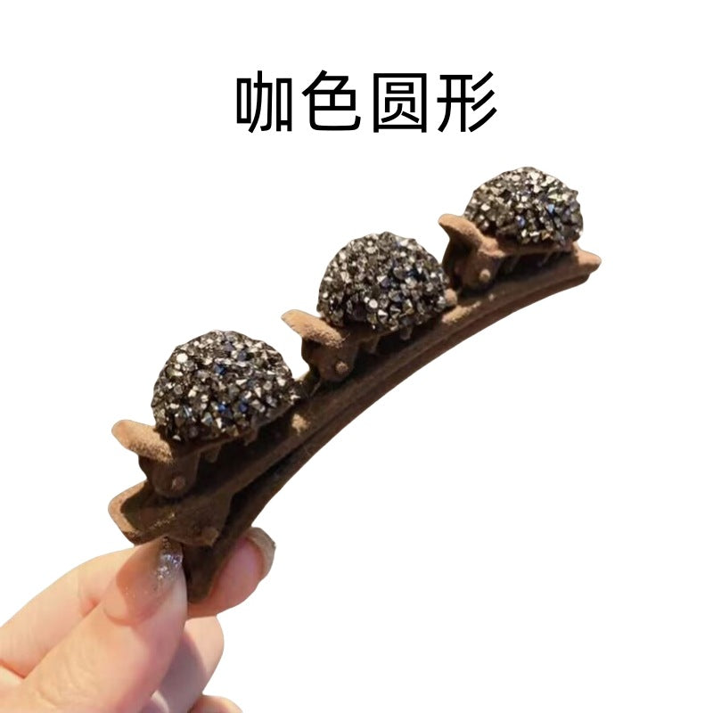 Wholesale Flocked Heart Hairpin New Year Bangs Hairpin Full Diamond Hairpin