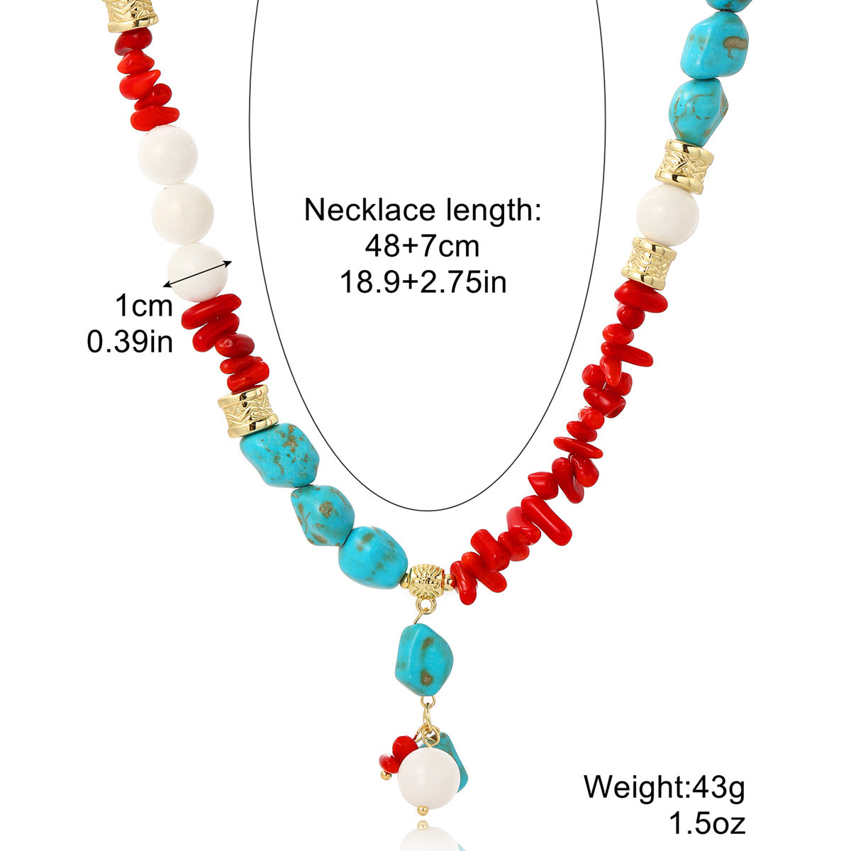 Wholesale Bohemian Ethnic Style Exaggerated Retro Turquoise Necklace