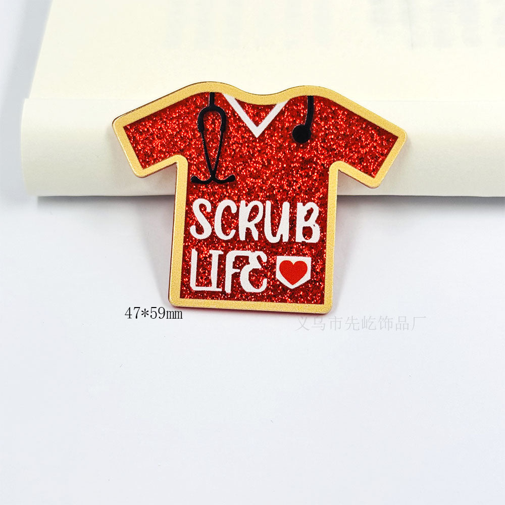 Wholesale 10pcs Loose Powder Cartoon Clothes Style Letters Acrylic Accessories