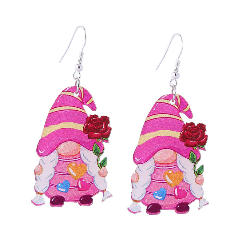 Wholesale Valentine's Day Pink Tape Love Balloon Acrylic Earrings