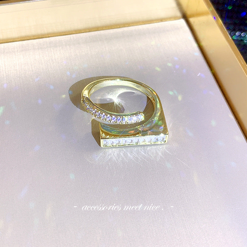 Wholesale Alloy Micro Diamond Pearl Open Ring