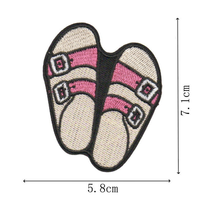 Wholesale Cartoon Pink Embroidered Patch With Heating Glue Backing DIY Fashion Accessory For Bags Clothes Shoes Towels