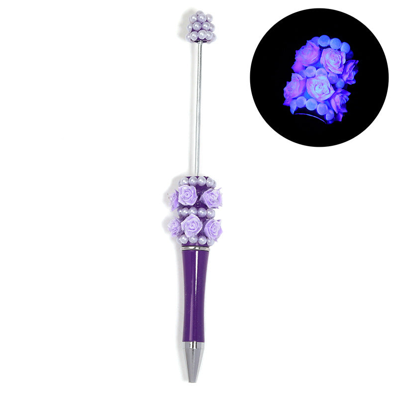 Wholesale 5pcs Heavy industry rose-shaped ballpoint pen Beadable Pen
