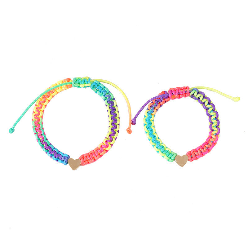 Wholesale Colorful Rope Parent-child Love Rainbow Bracelet