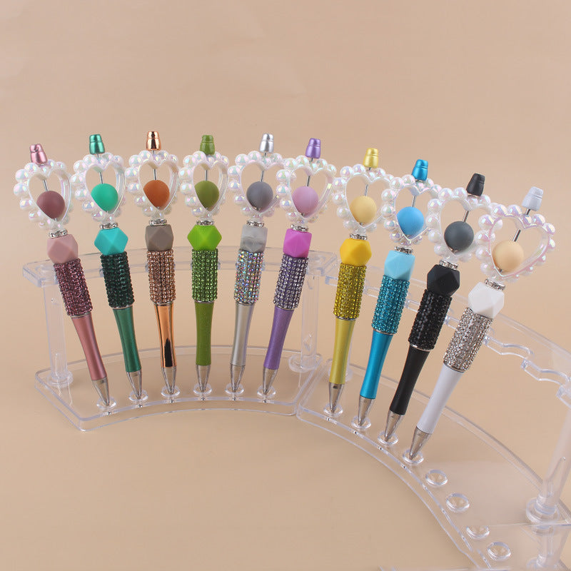 Wholesale Beaded Pens Love Beaded Silicone Water Diamond Beaded Pen
