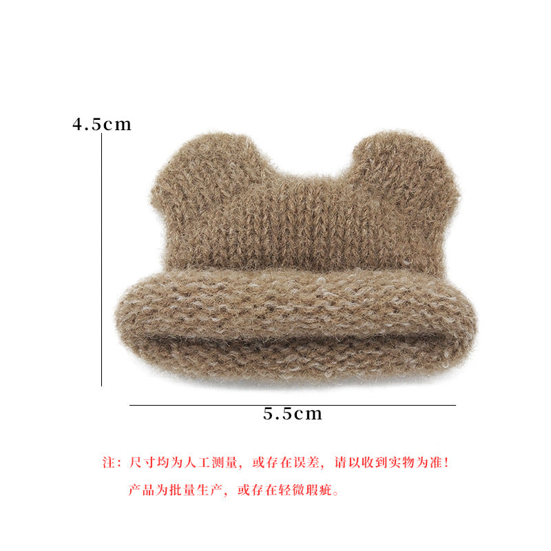 Wholesale 10pcs Plush Doll Bear Yarn Hat Doll Accessories
