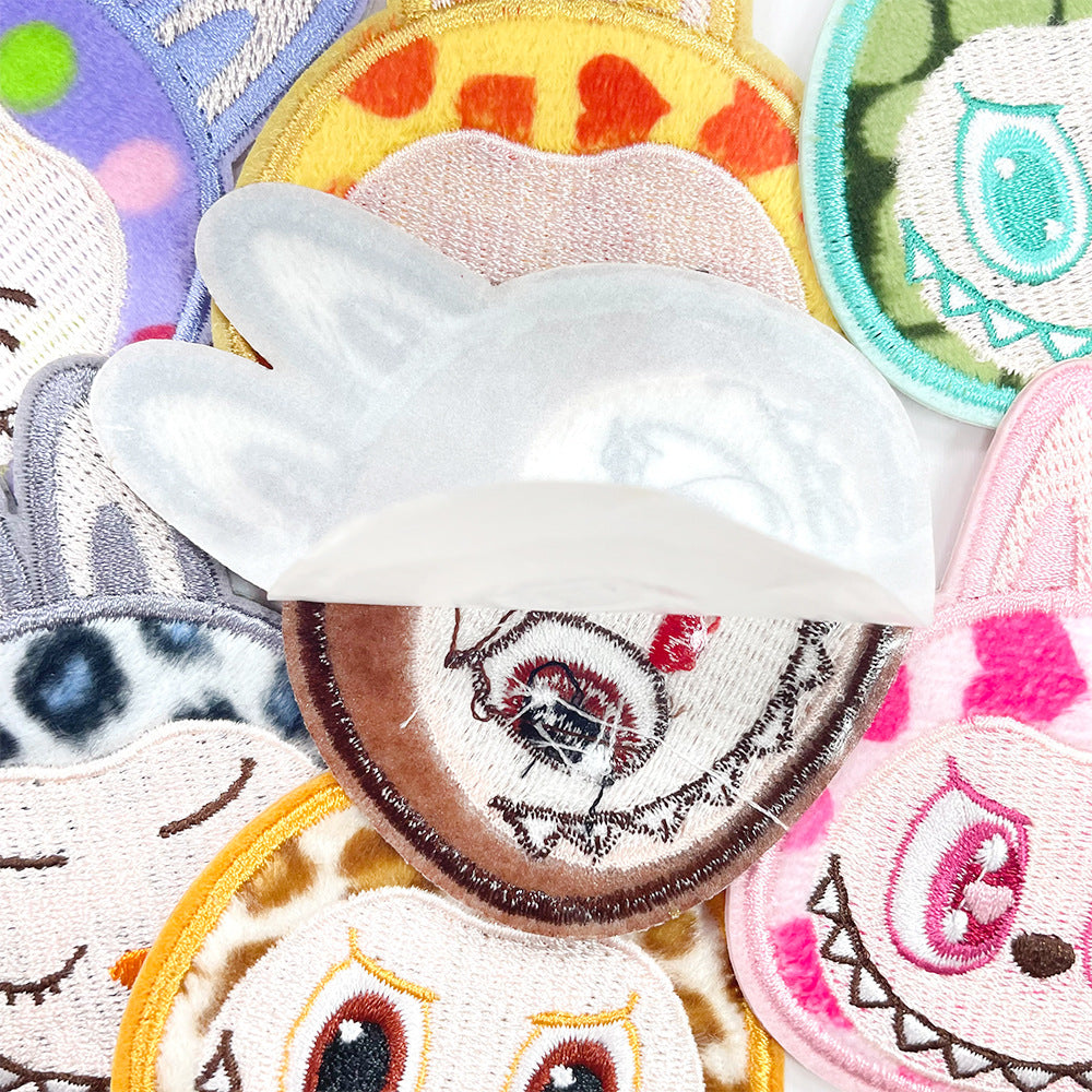 Wholesale Cartoon Embroidered Badge Polyester Self Adhesive Sticker For Kids Shoes Hats DIY Accessory OLY Exclusive
