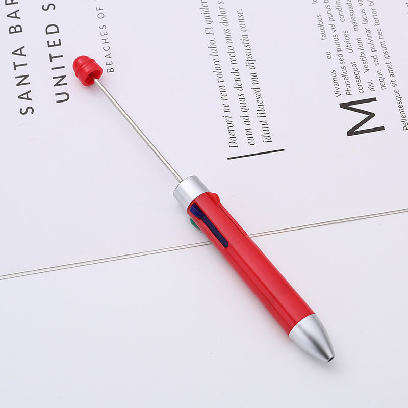 Wholesale DIY Beaded Multi Color Press Four Color Refill Plastic Ballpoint Pen