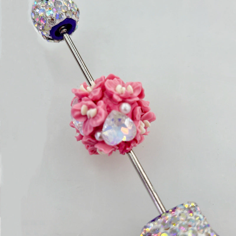 Wholesale 20pcs clay flower balls heart-shaped pentagram beads