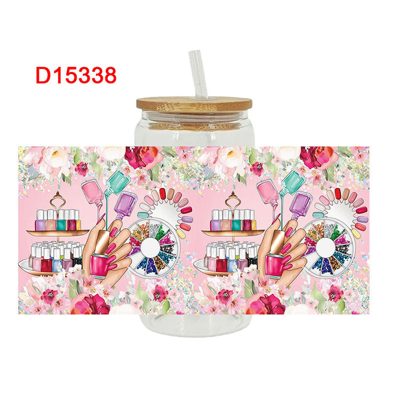 Wholesale Colorful Makeup 16oz Cup UV DTF Wraps