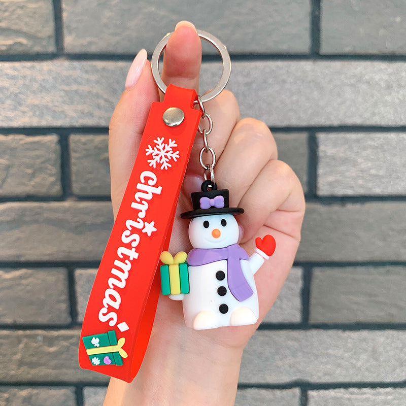 Wholesale Santa Claus Christmas Snowman Elk Silicone Keychain