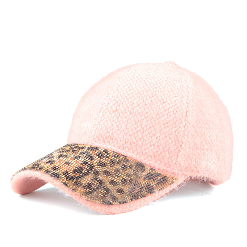 Wholesale Autumn and Winter Diamond Inlaid Mink Down Baseball Caps