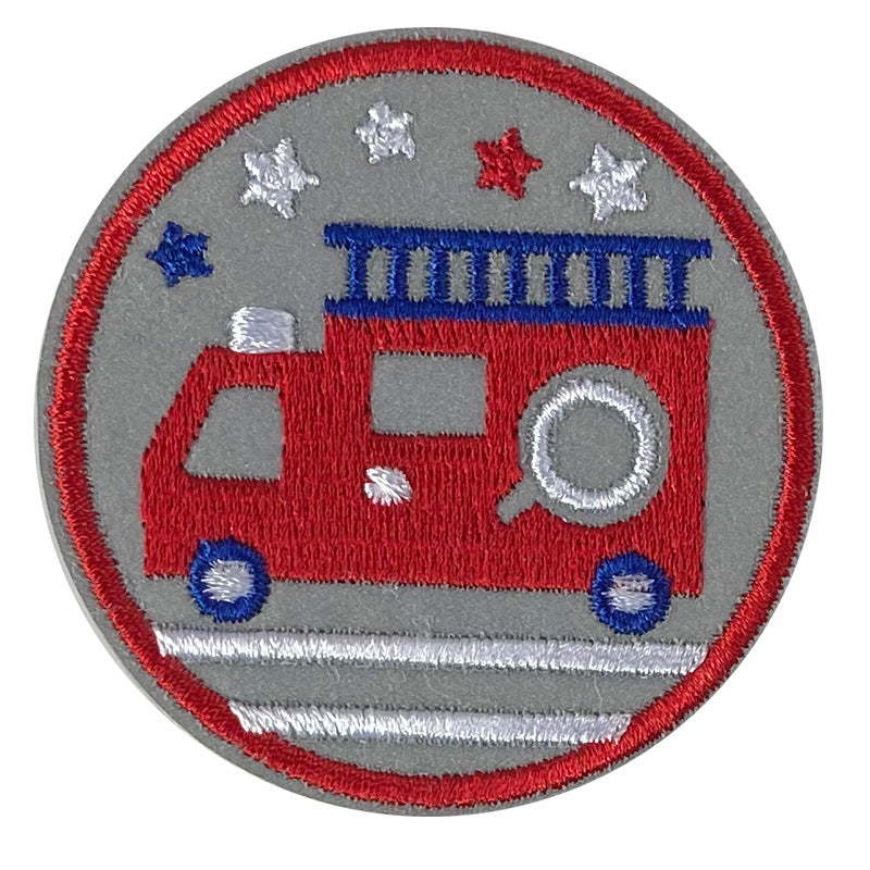 Wholesale Chic Reflective Cartoon Embroidered Patch For Backpack Coat School Bag Safety Decorative Badge