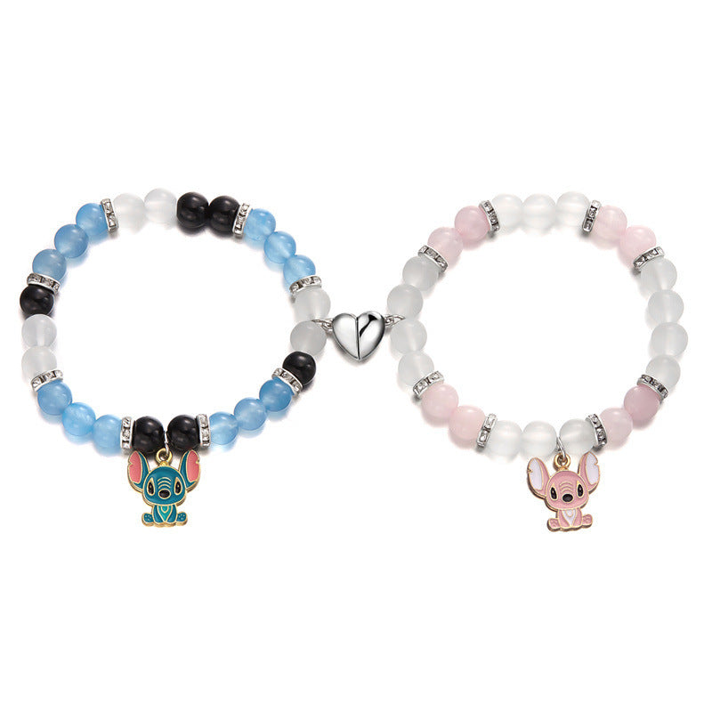 Wholesale cute cat glass beads  bracelet