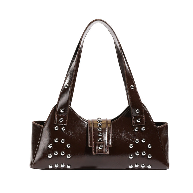 Wholesale Vintage Rivet Handbag High-end Women' s Shoulder Bag Underarm Bag