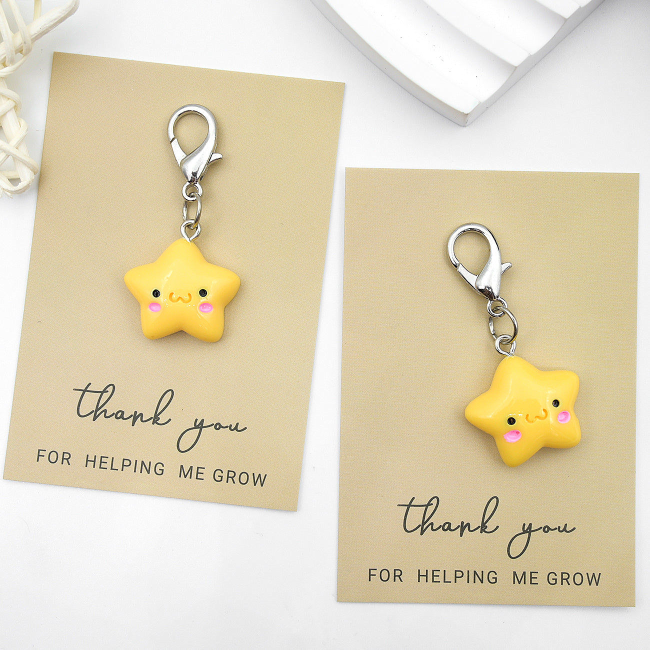 Wholesale Little Star Keychain English Thanksgiving Blessing Card Keychain