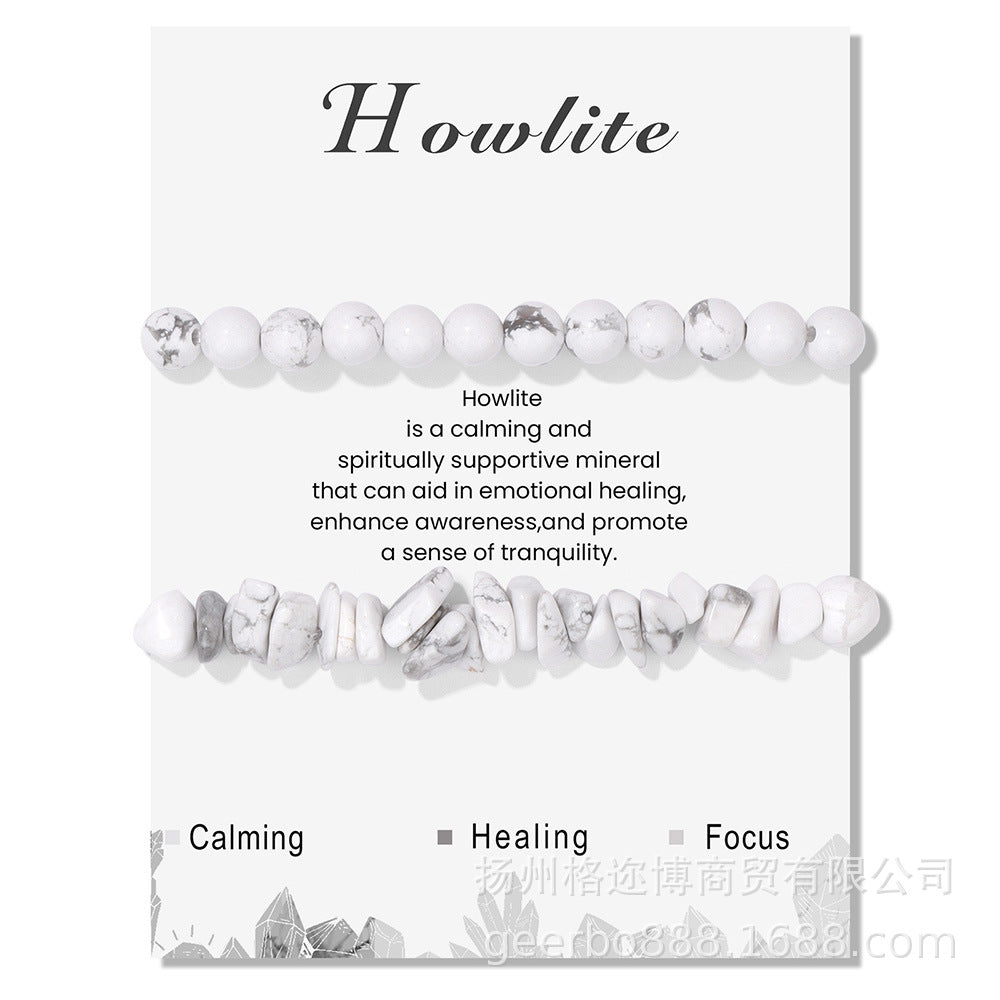 Wholesale Natural Stone Card Gravel Double Layer Bracelet