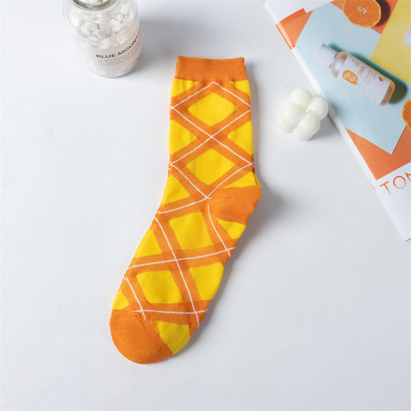 Wholesale Four Seasons Thanksgiving Diamond Check Socks