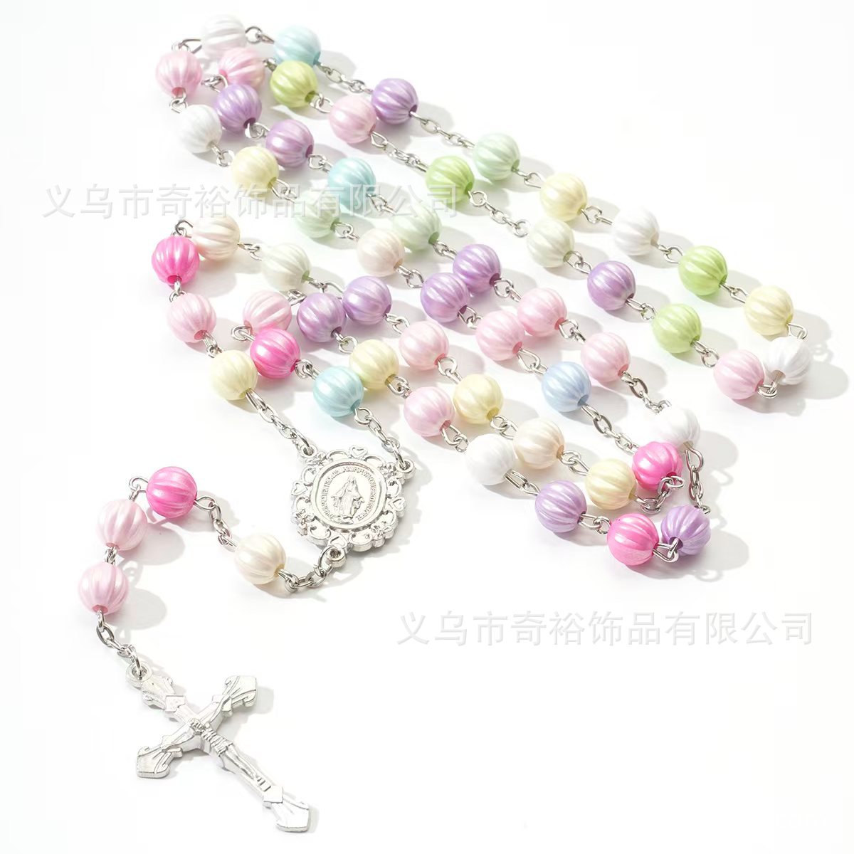 Wholesale 10pcs/pack  Pumpkin Bead Necklace Cross Rosary