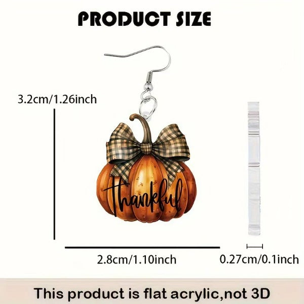 Wholesale Pumpkin Bow Earrings Flat Acrylic Earrings