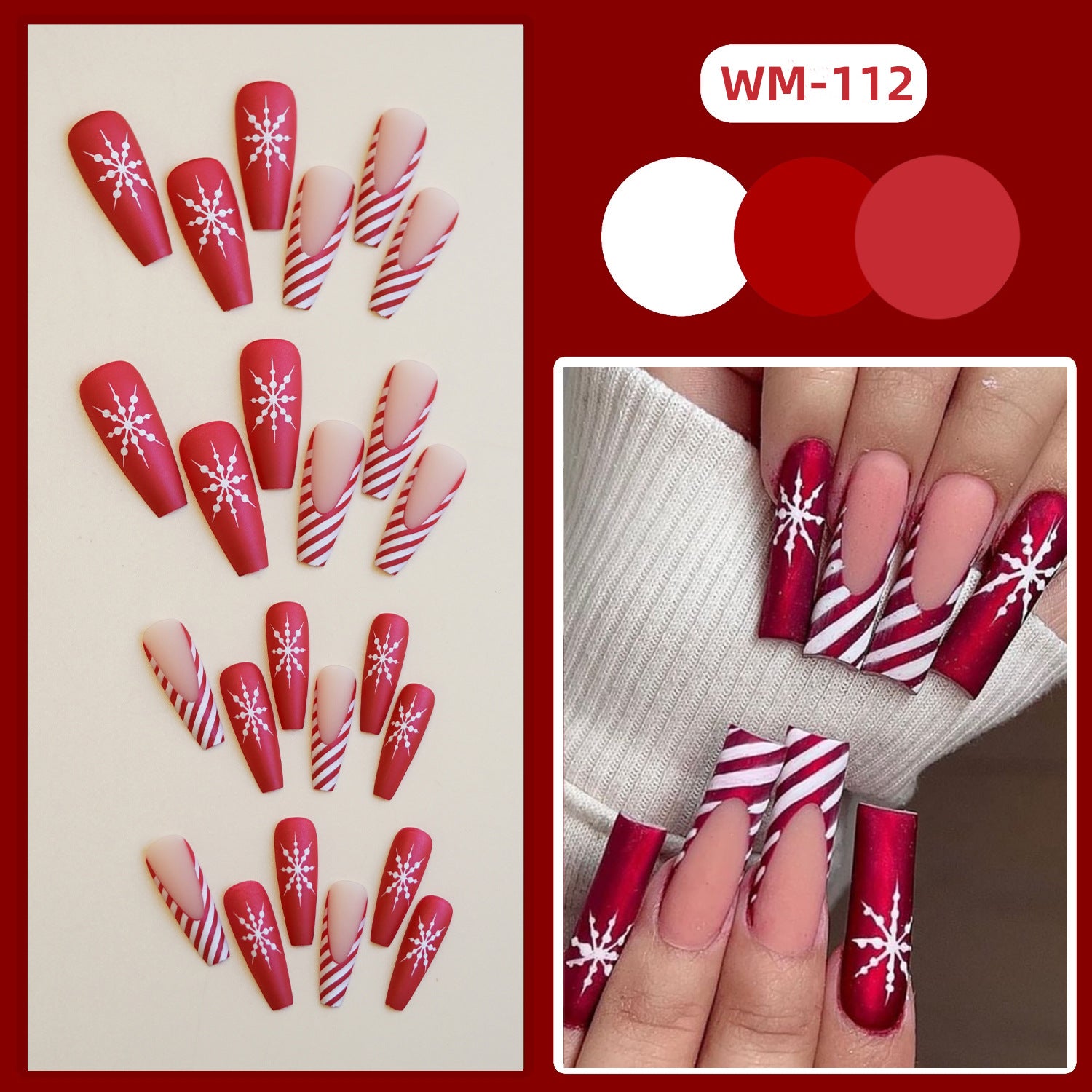Wholesale Christmas Plaid Fake Nails 24 Pieces Nail Tips