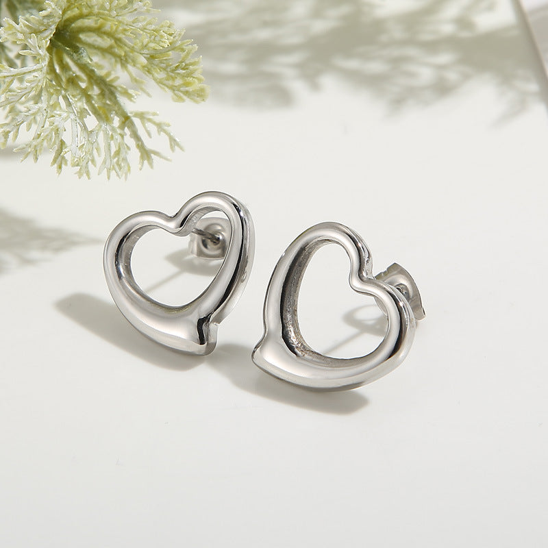 Wholesale Women's Heart-shaped Sweet Gold Plated Earring