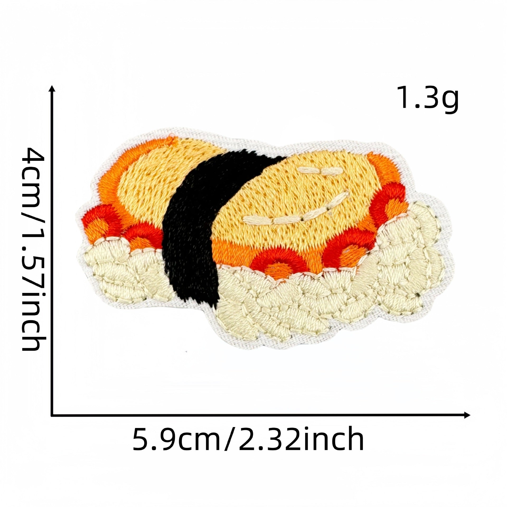Wholesale Cartoon salmon sushi embroidery DIY Patches