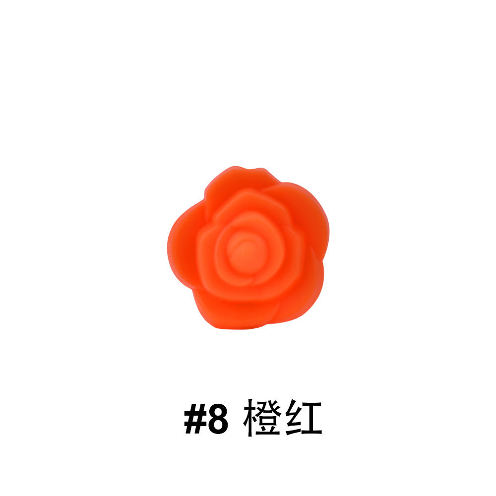 Cuentas de rosas de silicona de 50 piezas al por mayor