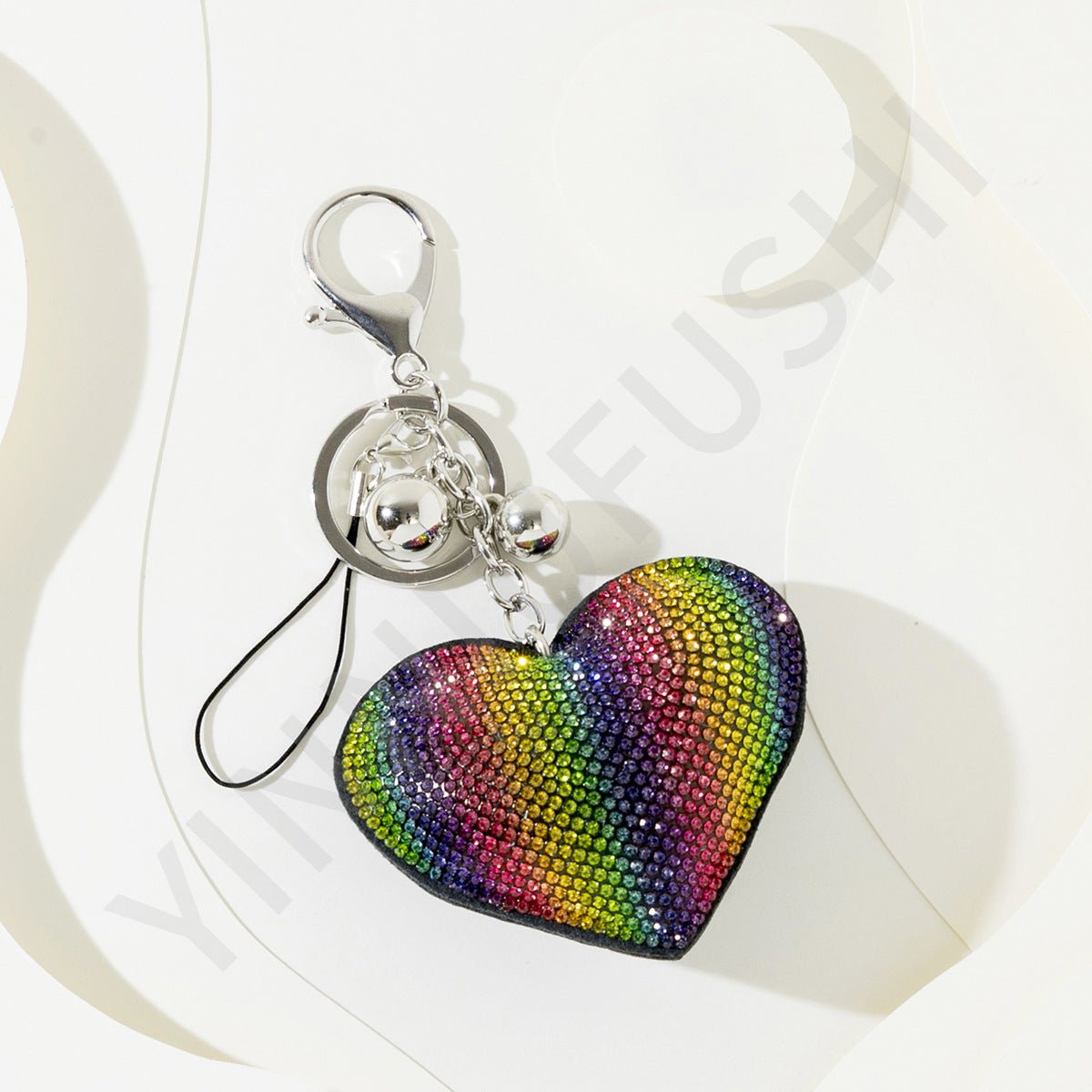 Wholesale 10PCS Rainbow Hot Diamond Alloy Keychains