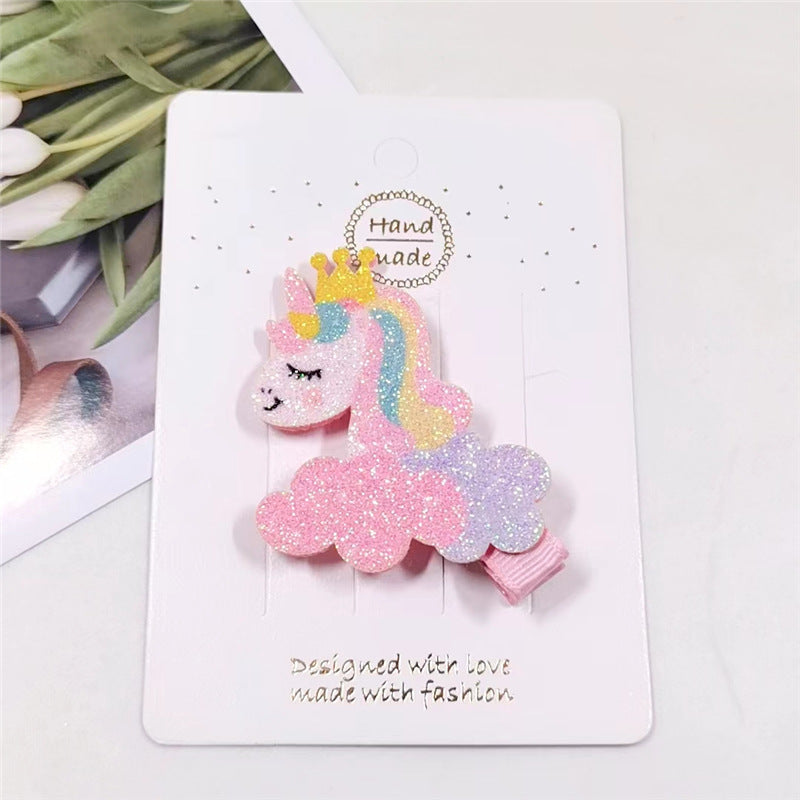 Wholesale Glitter Unicorn Rainbow Hair Accessories