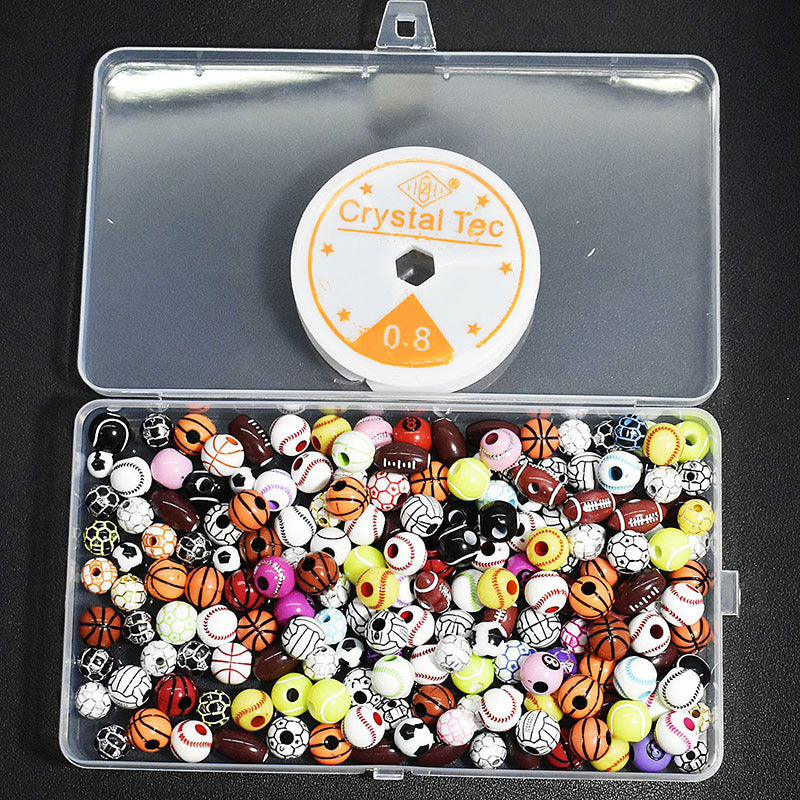 Wholesale 50pcs/pack Acrylic Baseball Basketball Soccer Tennis Loose Beads