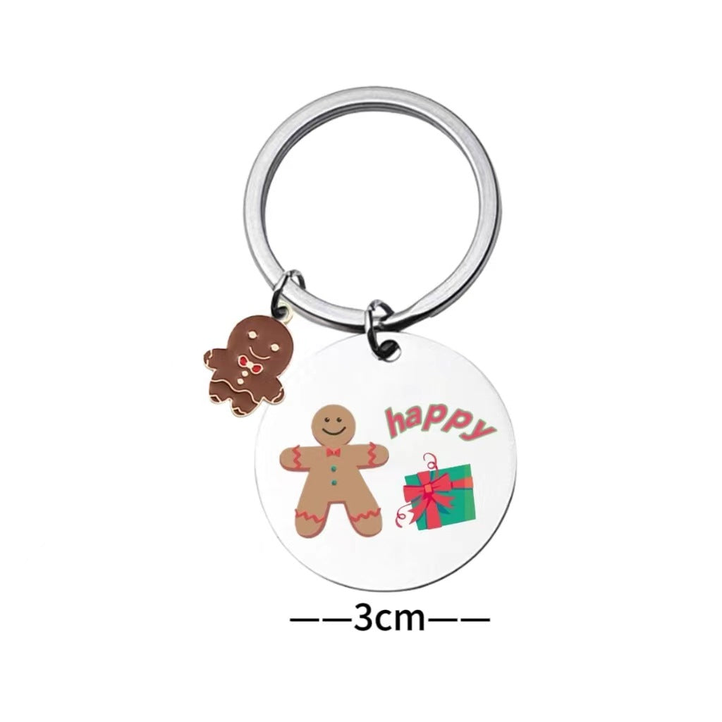 Llavero de Navidad para el pan de jengibre de acero inoxidable al por mayor