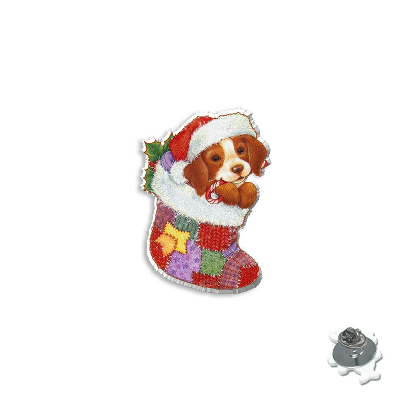 Wholesale Christmas Gift Socks Cats Dogs Shrink Brooches