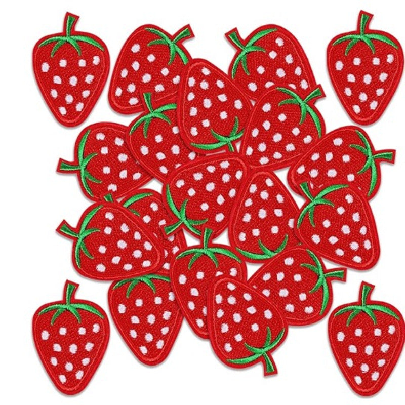 Wholesale Fashion Embroidered Fruit Patches Banana Watermelon Sew On Clothing Decorative Craft Supply 20 Pcs