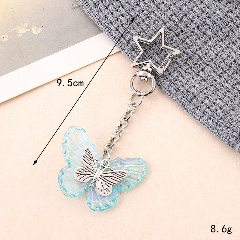 Wholesale  New Acrylic Bow Keychain Pendant Distinctive Diy Bag Bag Hanging Headset Hanging Chain Jewelry