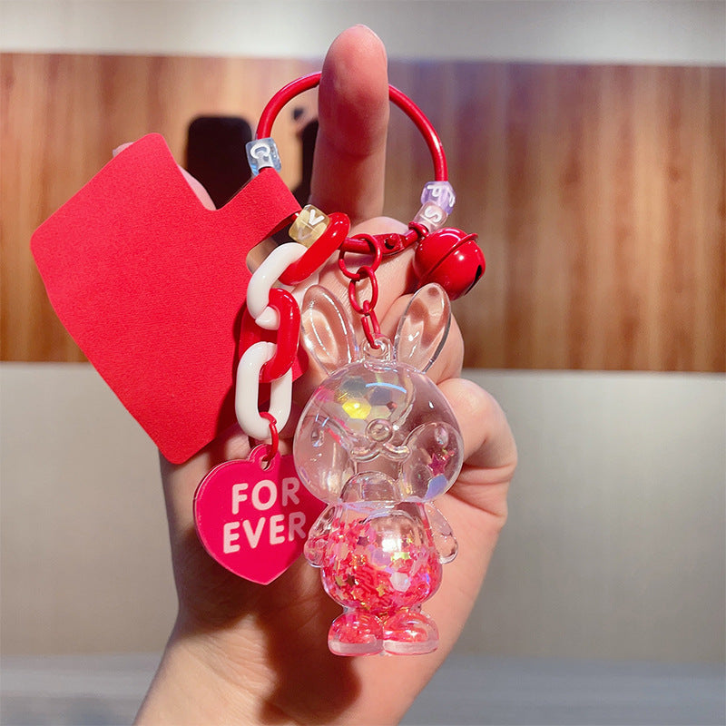 Al por mayor en aceite DIY BUNNY ACRYLIC FLOTACHINS Y KEYCHAINS