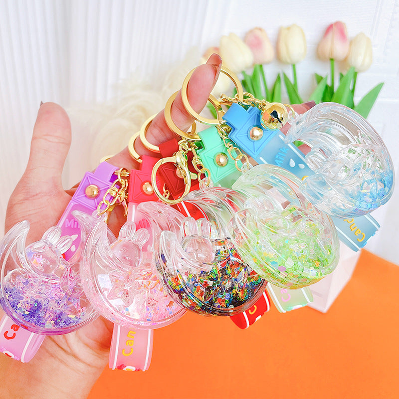 Llaveros acrílicos de conejo luna al por mayor