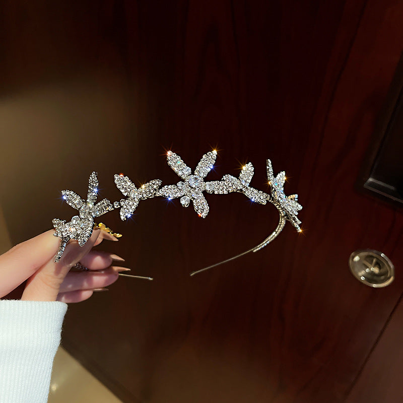 Wholesale Full Diamond Design Sense Flower Headband Exaggerated Elegant Hair Accessories Fashion Internet Celebrity Retro Personality Mori Headwear Women