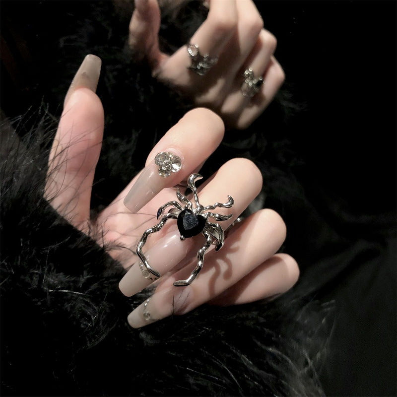 Wholesale Dark Style Halloween Personality Exaggerated Hip-Hop Spider Rings