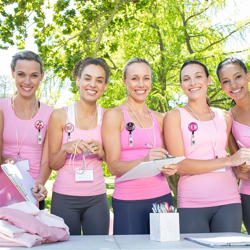 Wholesale Fans with ABS Badge Scroll Retractable Keychain